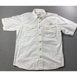 World Wide Sportsman Fishing Vented Button Up White Shirt Sz L